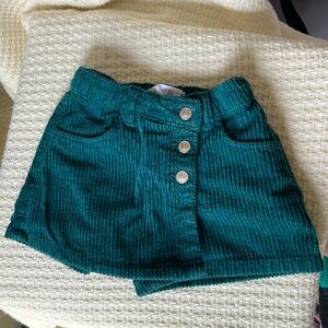 Zara green toddler corduroy mini skirt short